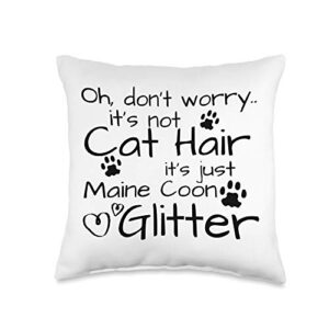 funny cat owner gifts & cat lover gift ideas gift maine coon lover cat mom throw pillow, 16x16, multicolor