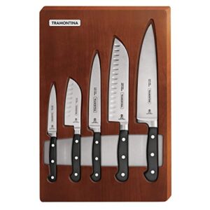 tramontina knife set with block forged 5 pc, 80008/561ds