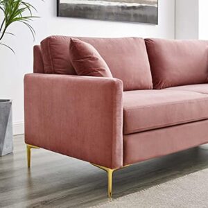 Modway Juliana Performance Velvet Upholstered Sofa, Dusty Rose