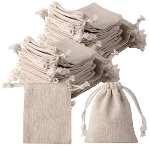 erduoduo pack of 50 small burlap bags with drawstring,3x4inch gift little burlap drawstring bags,reusable small sachet bags/tea bag