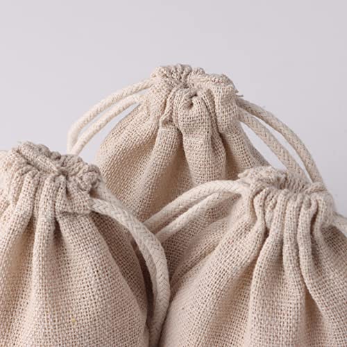 erduoduo Pack of 50 Small Burlap Bags with Drawstring,3x4inch Gift Little Burlap Drawstring Bags,Reusable Small Sachet Bags/Tea Bag