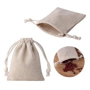 erduoduo Pack of 50 Small Burlap Bags with Drawstring,3x4inch Gift Little Burlap Drawstring Bags,Reusable Small Sachet Bags/Tea Bag