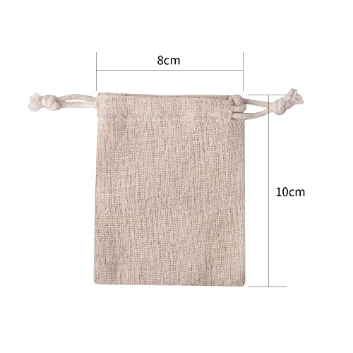 erduoduo Pack of 50 Small Burlap Bags with Drawstring,3x4inch Gift Little Burlap Drawstring Bags,Reusable Small Sachet Bags/Tea Bag