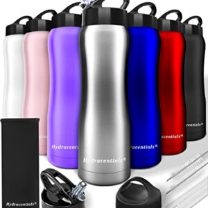 Insulated Stainless Steel Metal Water Bottle with Straw Lid - Vacuum Insulated Water Bottles, Keeps Hot and Cold - Sports Canteen Bottle By Hydracentials