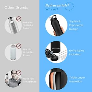 Insulated Stainless Steel Metal Water Bottle with Straw Lid - Vacuum Insulated Water Bottles, Keeps Hot and Cold - Sports Canteen Bottle By Hydracentials