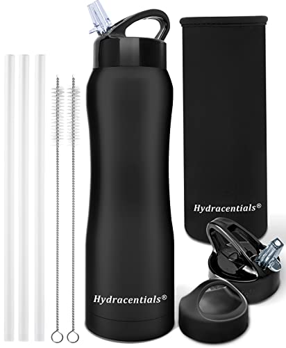 Insulated Stainless Steel Metal Water Bottle with Straw Lid - Vacuum Insulated Water Bottles, Keeps Hot and Cold - Sports Canteen Bottle By Hydracentials