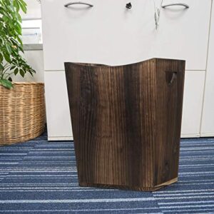 MOOACE Wood Trash Can Wastebasket, Small Garbage Can Waste Basket, Rustic Trash Bin Container for Bedroom, Living Room, Office, Kitchen, Bathroom