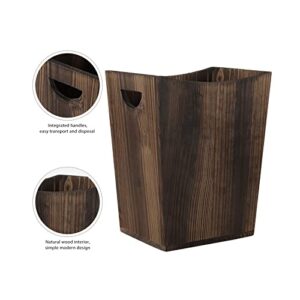 MOOACE Wood Trash Can Wastebasket, Small Garbage Can Waste Basket, Rustic Trash Bin Container for Bedroom, Living Room, Office, Kitchen, Bathroom