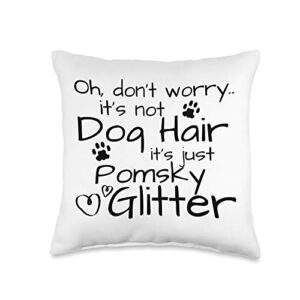 funny dog owner gifts & dog lover gift ideas gift pomsky lover dog mom throw pillow, 16x16, multicolor