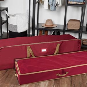 Covermates Keepsakes Underbed Storage Bag - Carrying Handles, Mesh Interior Pocket - Holiday Storage-Red Snowflake
