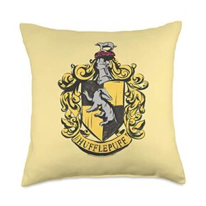 harry potter drawn hufflepuff crest throw pillow, 18x18, multicolor