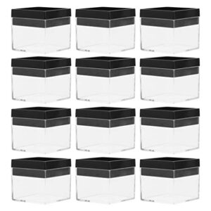baluue 12pcs clear acrylic display case countertop box cube transparent display box pop figures display collectibles stone mineral specimen