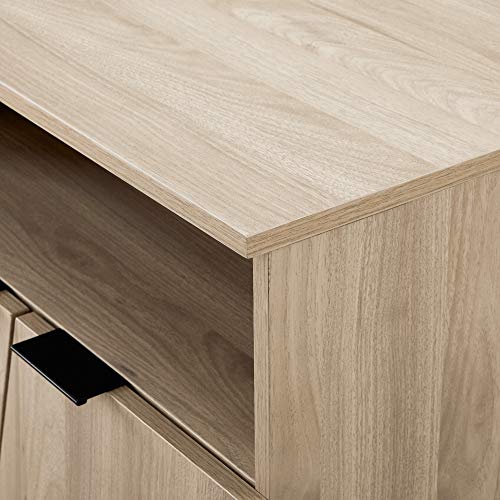 Walker Edison Bristol Angled 4 Door-Sideboard for TVs up to 65 Inches, 58 Inch, Birch