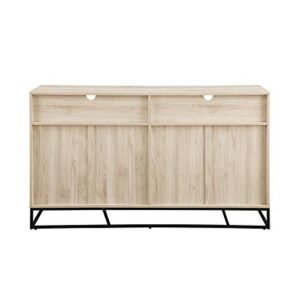 Walker Edison Bristol Angled 4 Door-Sideboard for TVs up to 65 Inches, 58 Inch, Birch