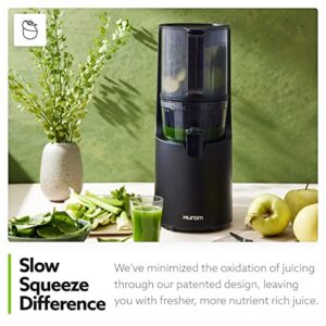 Hurom H-200 Easy Clean Electronic Juicer Machine (Silver) - Self Feeding Slow Juicer w Big Mouth Hopper to Fit Whole Fruits & Vegetables - Healthy Living - Rinse Clean No Scrub BPA Free Easy Assembly