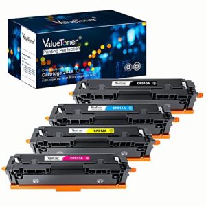 valuetoner compatible toner cartridge replacement for hp 204a cf510a cf511a cf512a cf513a to use with color laserjet pro mfp m180nw m154nw m180n m154a mfp m181fw printer tray(4-pack)