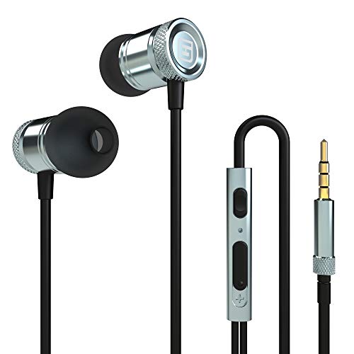 ElloGear EG11BS Stereo Earbuds 3.5mm with Noise Isolating Technology, Microphone and Volume Control - Clarity and Bass Performance – (Blue/Black)