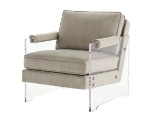 signature design by ashley avonley contemporary accent chair with clear acrylic base, taupe