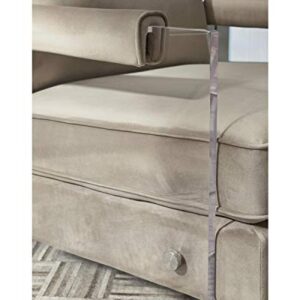 Signature Design by Ashley Avonley Contemporary Accent Chair with Clear Acrylic Base, Taupe