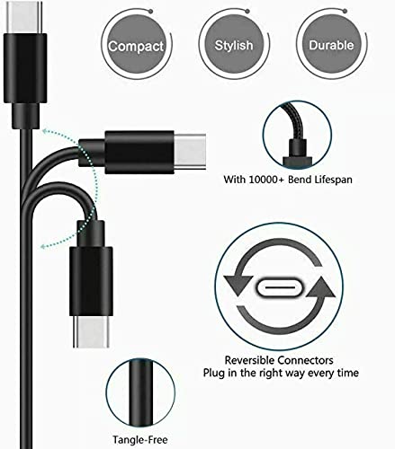 USB C Type-C Charger Cable Charging Cord Compatible With for Skullcandy Indy Evo, Push Ultra, Sesh Evo, Indy Fuel, Grind Fuel, Indy ANC, Collina Strada Crusher Evo, Crusher Hesh Evo Headphones Earbuds