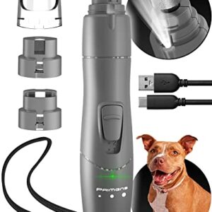 Dog Nail Grinder with LED Light, Rechargeable Dog Nail Grinder for Large Dogs, Medium & Small Dogs, Professional Pet Nail Grinder for Dogs Quiet Soft Puppy Grooming, Cat Nail Grinder, Dog Nail Trimmer