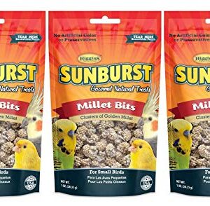 Higgins 3 Pack of Sunburst Millet Bits for Small Birds, 1 Ounce Each