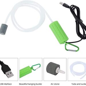 2PCS Aquarium USB Air Pump Portable Mini USB Aquarium Fish Tank Oxygen Air Pump Mute Energy Saving Fish Tank Air Pumps Green