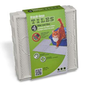 Van Ness Pets Trackless Cat Litter Mat Tiles, Customizable And ExpAndable, Set of 4 Tiles