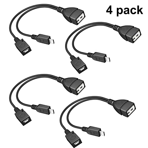 ANDTOBO Micro USB OTG Adapter with Power for Host Devices/Fire Stick etc - 4 Pack