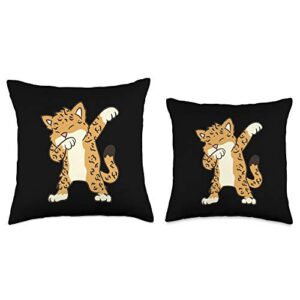 Funny Jaguar Gifts Cute Dab Animal Jaguar Throw Pillow, 18x18, Multicolor