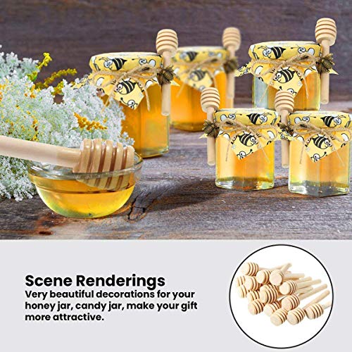 3 Inch Mini Wooden Honey Dipper Sticks for Honey Jar | 25 Pieces of Premium Quality Honey Spoons for Honey Pot | Great Gift for Wedding Favors and Tea Party Favors | Charcuterie Accessories