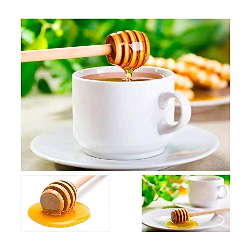 3 Inch Mini Wooden Honey Dipper Sticks for Honey Jar | 25 Pieces of Premium Quality Honey Spoons for Honey Pot | Great Gift for Wedding Favors and Tea Party Favors | Charcuterie Accessories