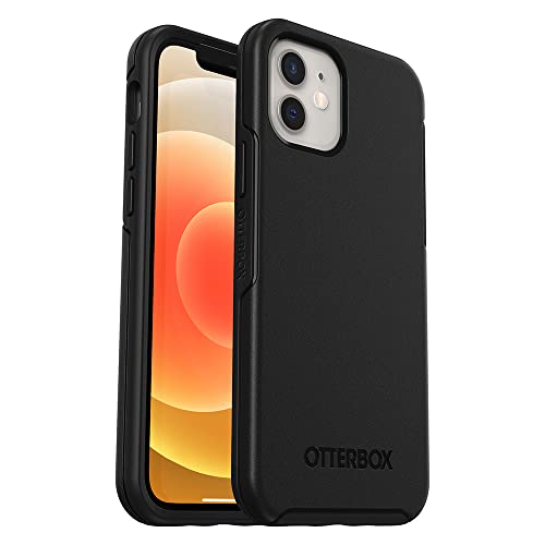 OtterBox iPhone 12 and 12 Pro Case, Symmetry Series+, Ultra-Sleek, Snaps to MagSafe, Raised Edges Protect Camera & Screen - Black