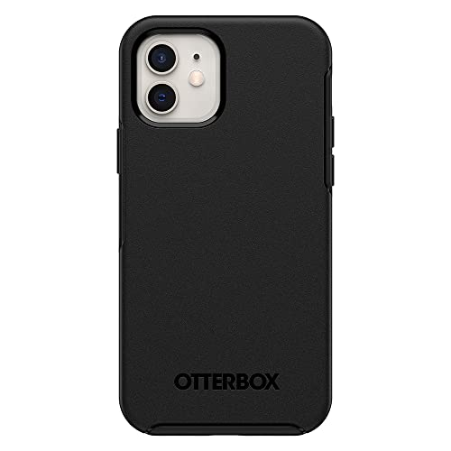 OtterBox iPhone 12 and 12 Pro Case, Symmetry Series+, Ultra-Sleek, Snaps to MagSafe, Raised Edges Protect Camera & Screen - Black