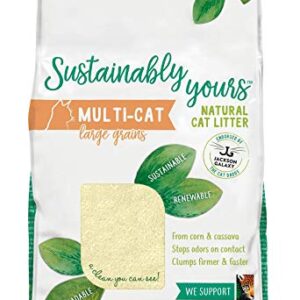 Sustainably Yours Natural Cat Litter, Large Grains, 13 lbs