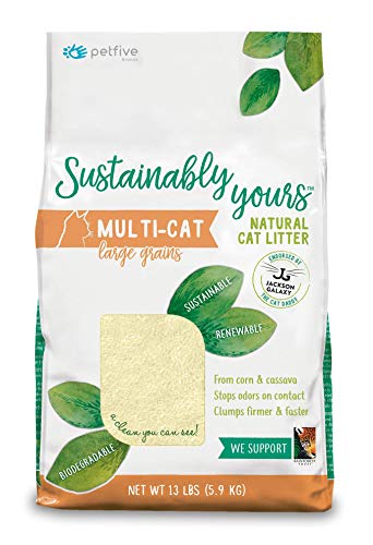 Sustainably Yours Natural Cat Litter, Large Grains, 13 lbs