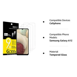 NEW'C [3 Pack] Designed for Samsung Galaxy A12, Galaxy A02s Screen Protector Tempered Glass, Case Friendly Ultra Resistant