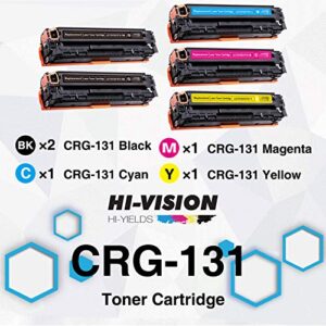 HI-VISION HI-YIELDS Compatible Toner Cartridge Replacement for 131 Used for imageClass MF620C MF621Cn MF623Cn MF624Cw MF628Cw MF8230Cn MF8280Cw LBP7100Cn LBP7110Cw (2 BK, 1C, 1Y, 1M, 5-Pack)