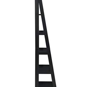 Linon Gleason Modern Classic Black Ladder Bookshelf