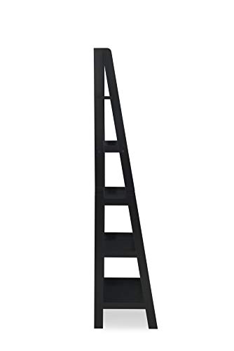Linon Gleason Modern Classic Black Ladder Bookshelf