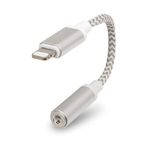 realm lightning to 3.5mm headphone jack adapter, 3.5mm audio adapter compatible with iphone, white (rlma7wt)