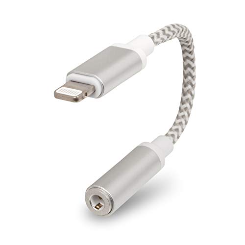 Realm Lightning to 3.5mm Headphone Jack Adapter, 3.5mm Audio Adapter Compatible with iPhone, White (RLMA7WT)