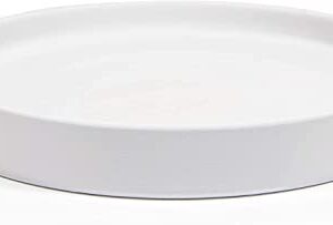 Willowy Matte White Ceramic Pot Saucer - Drainage Tray for 9, 10, 11, 12 Inch Planters + More Sizes