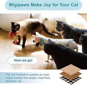 Migipaws Cat Toys, Automatic Moving Ball Bundle Classic Mice + Feather Kitten Toys in Pack. DIY N in 1 Pets Smart Electric Teaser, USB Rechargeable (White)