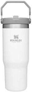 stanley iceflow stainless steel tumbler with straw - vacuum insulated water bottle for home, office or car - reusable cup with straw leakproof flip - cold for 12 hours or iced for 2 days (polar)
