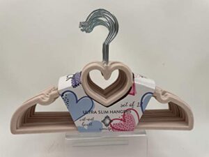hangers- kids 18pk hangers, heart shape cut out, light pink