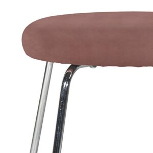 Hillsdale Round Backless Metal Vanity Stool with Upholstered Seat, Pink, 51111