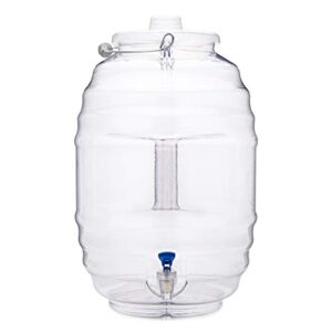 champs 5 gallon jug with lid and spout - aguas frescas vitrolero plastic water container - 5 gallon drink dispenser - large beverage dispenser ideal for agua fresca and juice - drink jar containers