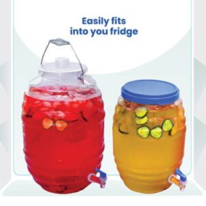 CHAMPS 5 Gallon Jug with Lid and Spout - Aguas Frescas Vitrolero Plastic Water Container - 5 Gallon Drink Dispenser - Large Beverage Dispenser Ideal for Agua fresca and Juice - Drink Jar Containers