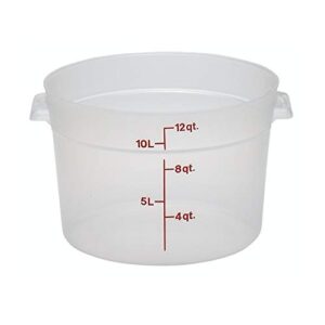 Lumintrail Cambro 12 Quart Round Food Storage Container Translucent with Lid Bundle Includes a Measuring Spoon Set